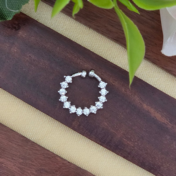 Nose pin, set with American Diamond stones. Ahankaraka AKNP28.