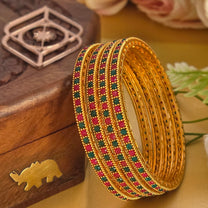 Bangles, set with stones in several colours. Ahankaraka AKBA75.