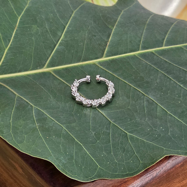 Nose pin, set with American Diamond stones. Ahankaraka AKNP21.