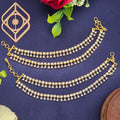 Ear chains, set with American Diamond stones. Ahankaraka AKECH29.