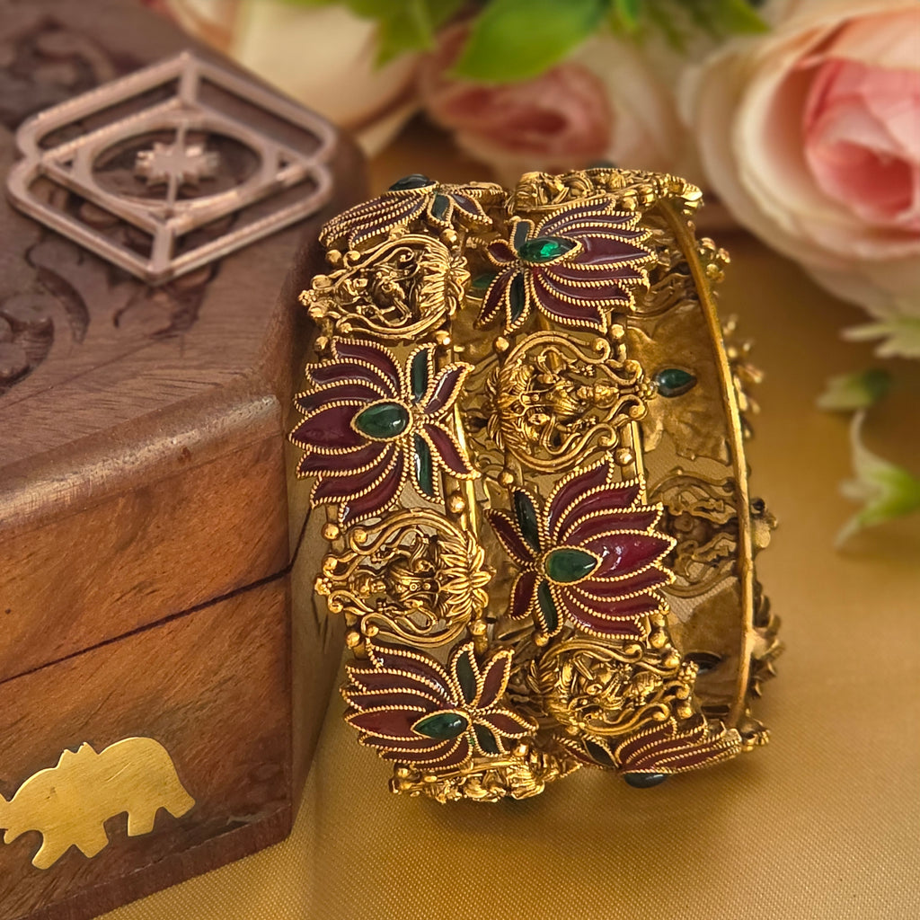 Bangles, Lakshmi and lotus motifs. Ahankaraka AKBA77.
