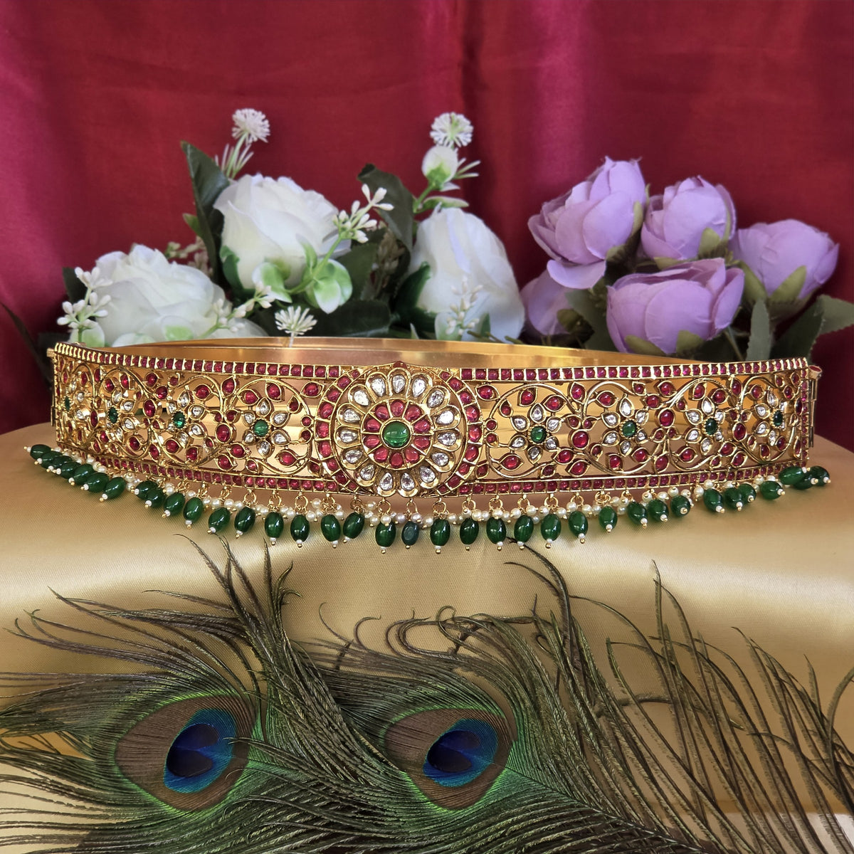 Hip belt, floral motif. Ahankaraka AKHB09.
