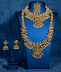 Lakshmi Peacock and Elephant Design Semi Bridal Set with Pearls