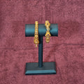 Radiant Gold Alike Floral Stones Screw Bangles