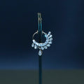 Radiant Silver Polish AD Stones Left Side Nosepin