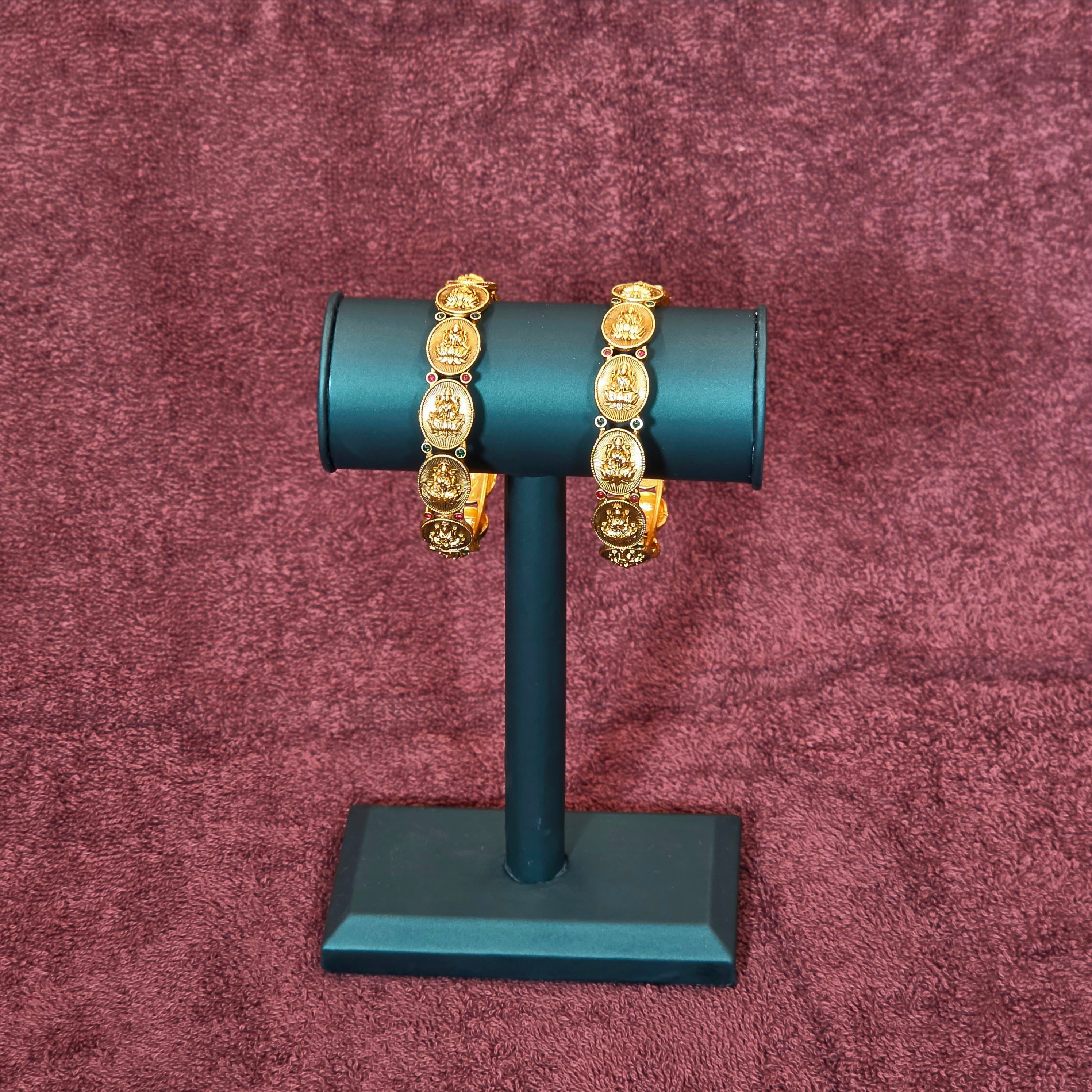 Radiant Gold Alike Lakshmi Design Bangles