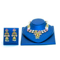 Moissanite Peacock Floral Design Short Necklace