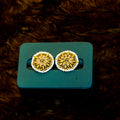 GJ Polish AD Stones Peacock Design Jhumukas with Chain