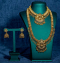 Lakshmi Peacock Design Semi Bridal Set with Multi Stones