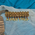 Gold Alike Floral Design Hair Clip with Pearls