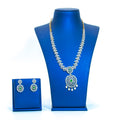 American Dimond Mango Design Emerald Stones Short Necklace