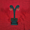 Gold Alike Ruby Floral Bugadi with Pearls