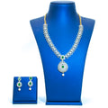 American Dimond Floral Design Emerald Stones Short Necklace