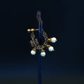 Floral Design White Stones Right Side Nosepin
