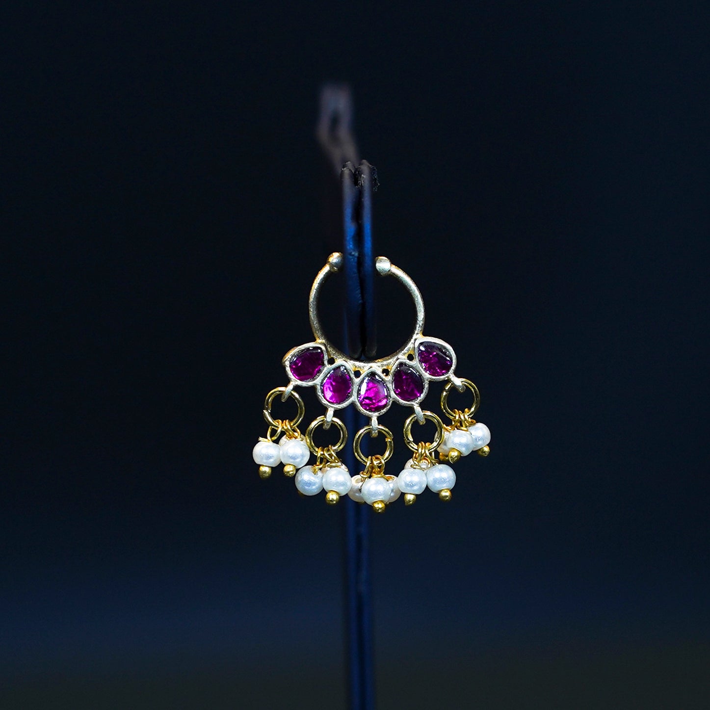 Elegant Ruby Stones Septum Nosepin