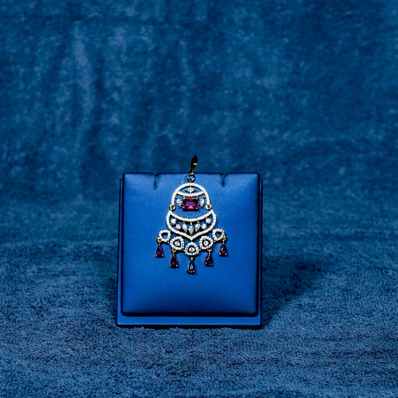 Radiant Rectangle Ruby Stone Maangtikka