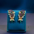 Kemp Peacock Design Jhumukas with Pearl and Mint Beads