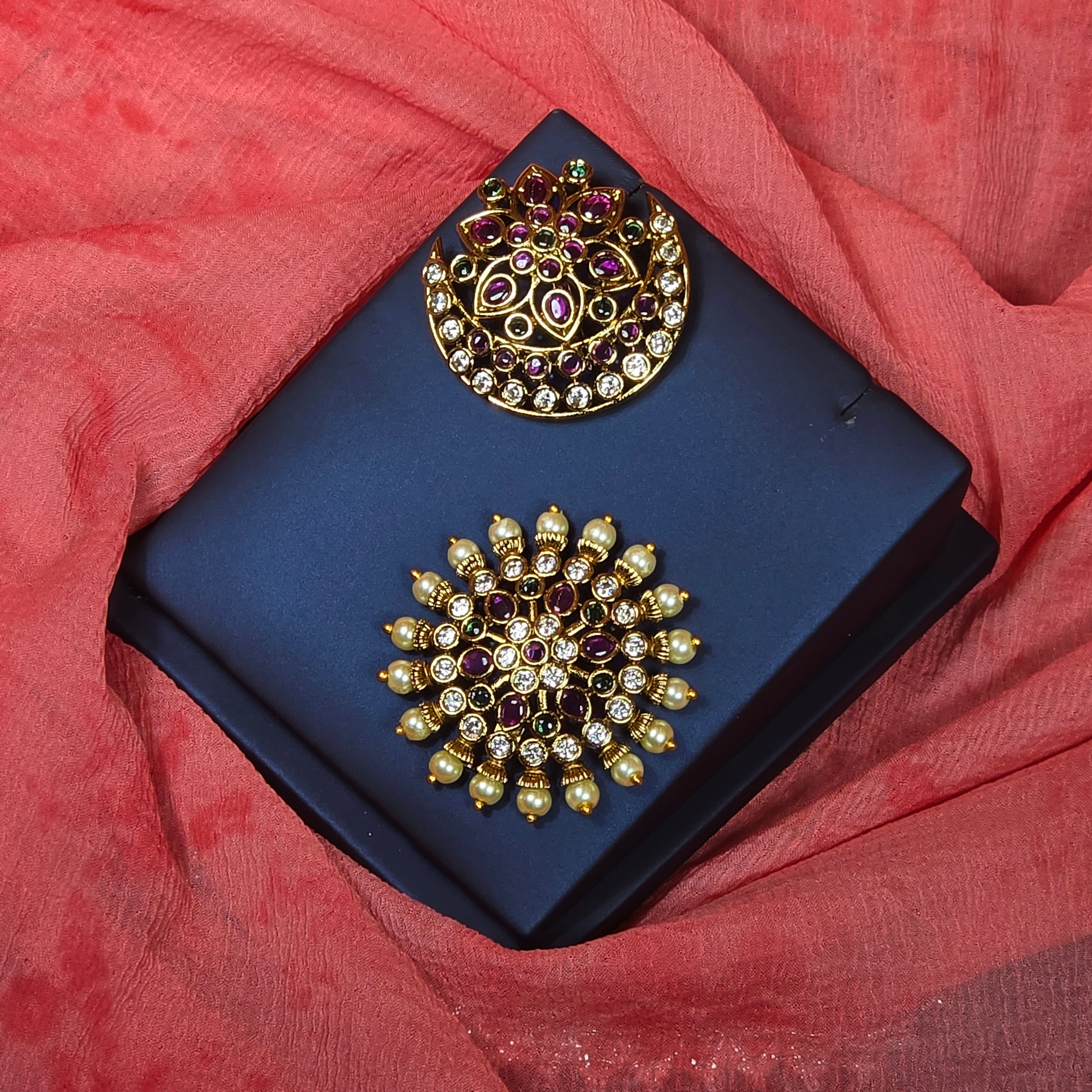 Sun & Moon Floral Jadabilla with Pearls
