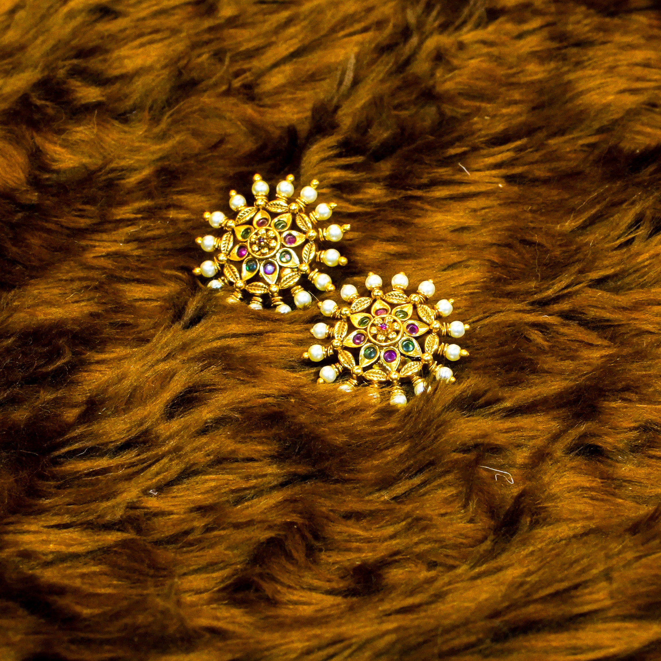 Floral Design Stud Earrings