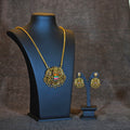 Enamel Lakshmi Peacock Design Pendant Necklace set