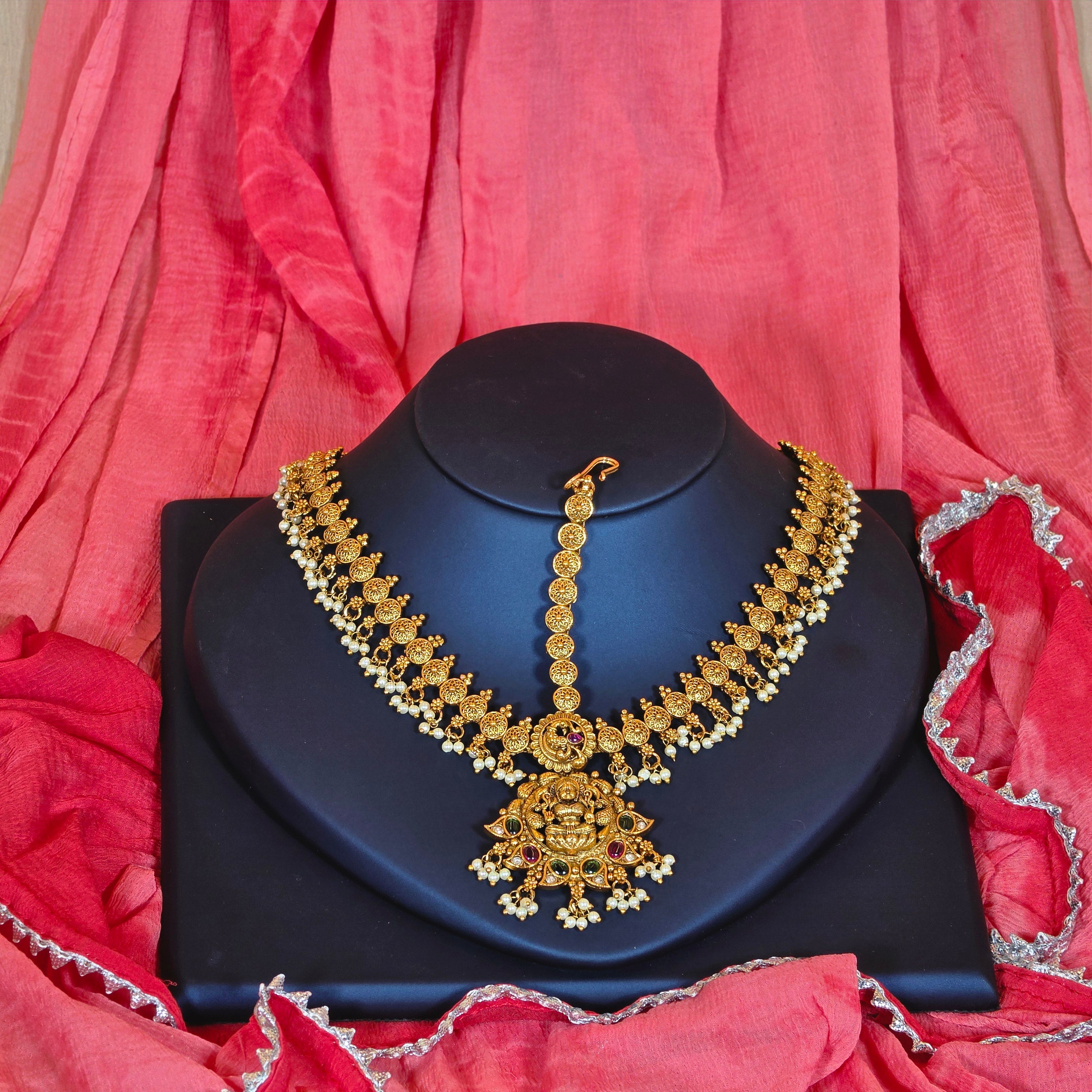 Lakshmi and Floral Design Three Side Bridal Maangtikka