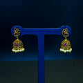 Gold Alike Peacock Jhumukas with Pearls