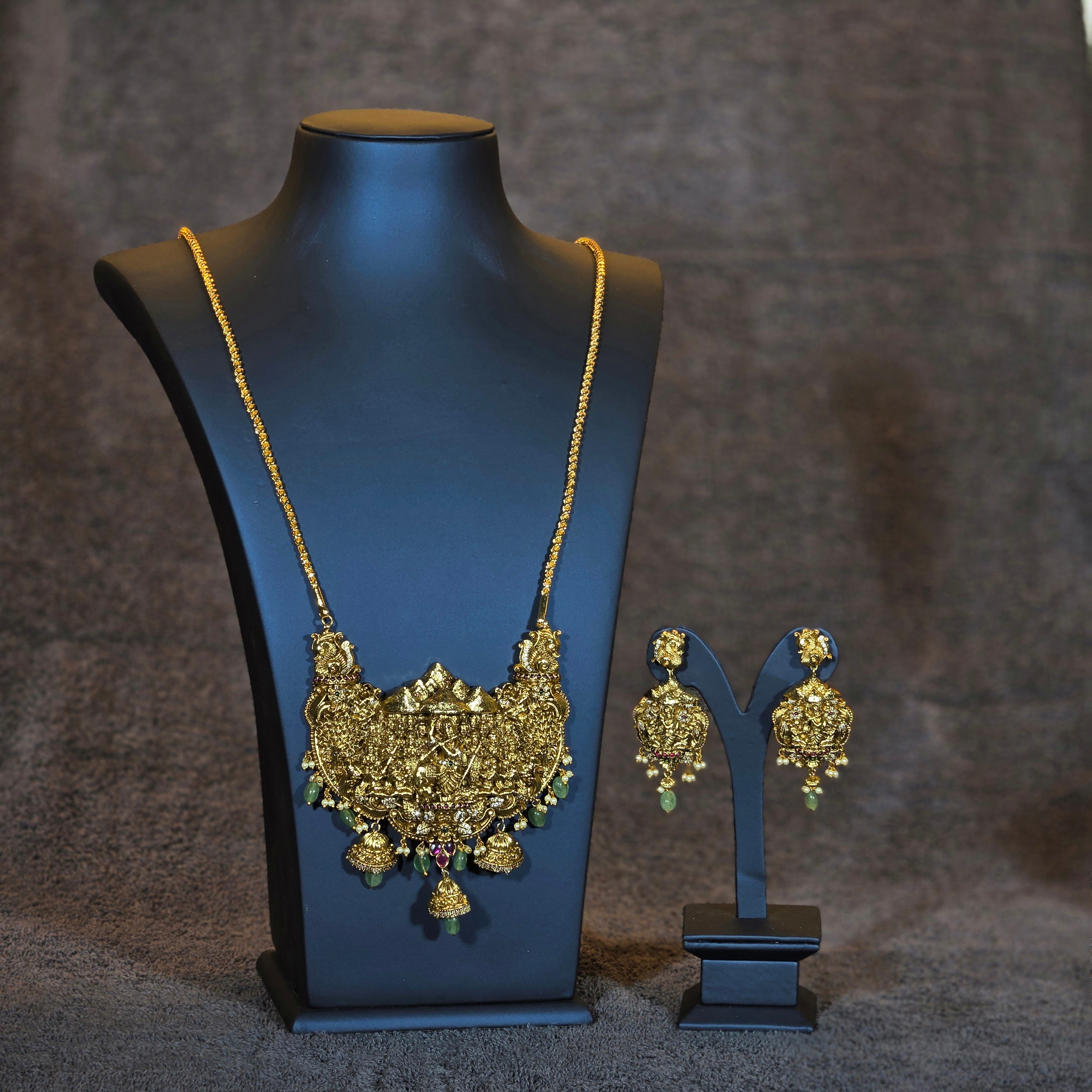 Exquisite Krishna Design Pendant Necklace set