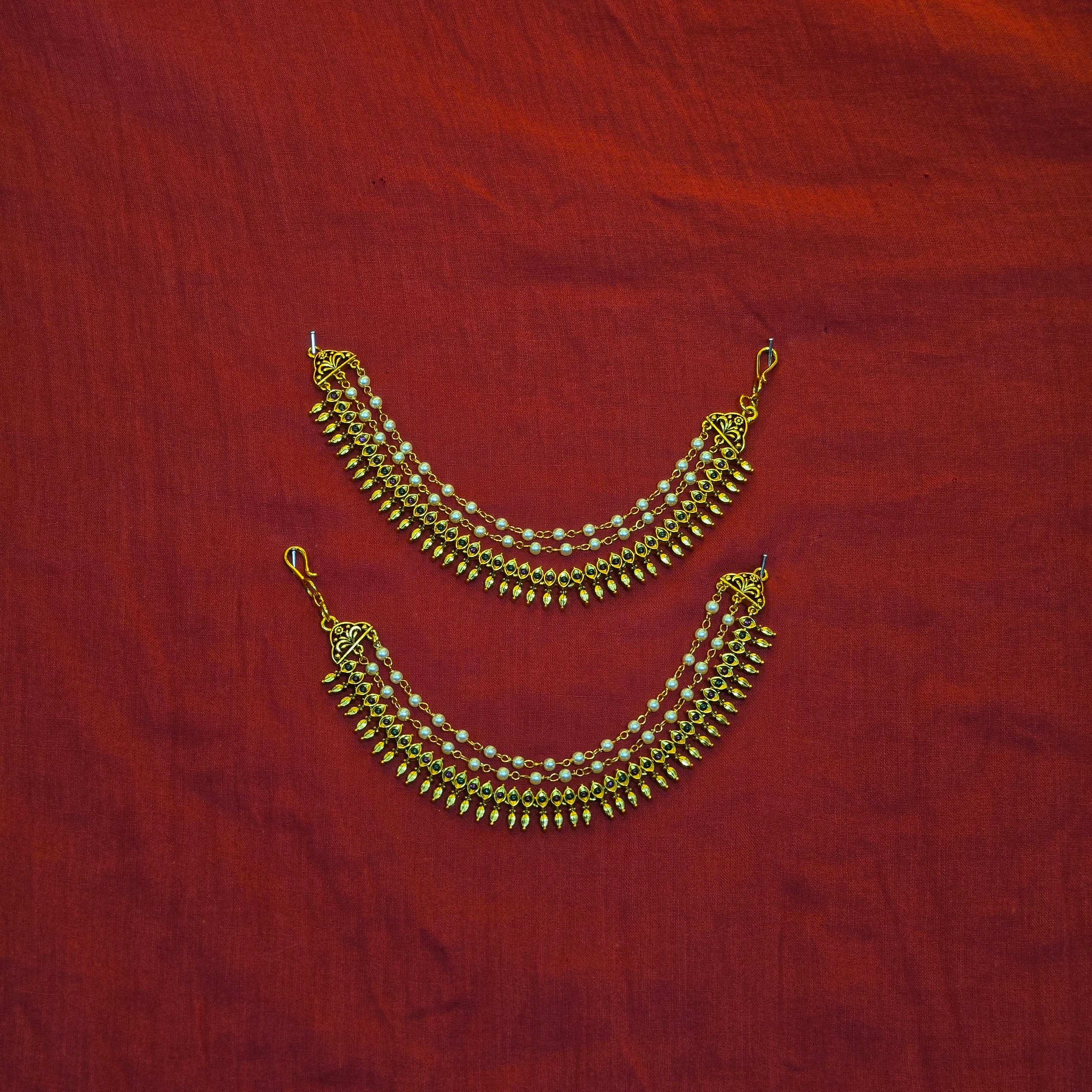 Stunning Gold Alike Earchains / Mattal for Weddings