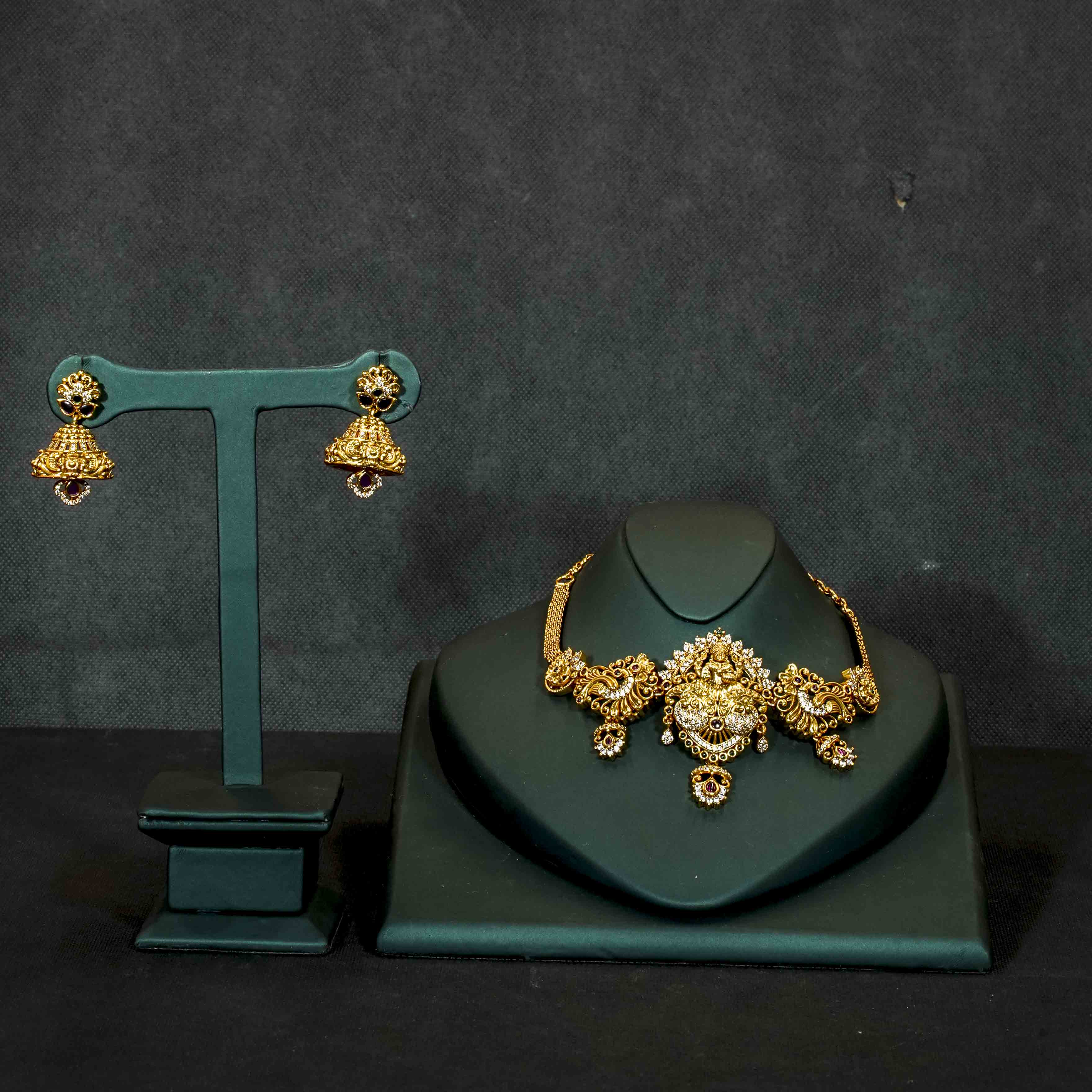 Lakshmi Peacock AD Stones Choker Necklace