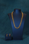 Floral Design Pearl and Peach Beaded Long Necklace