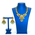 Stunning Enamel Painted Lakshmi Peacock Short Necklace