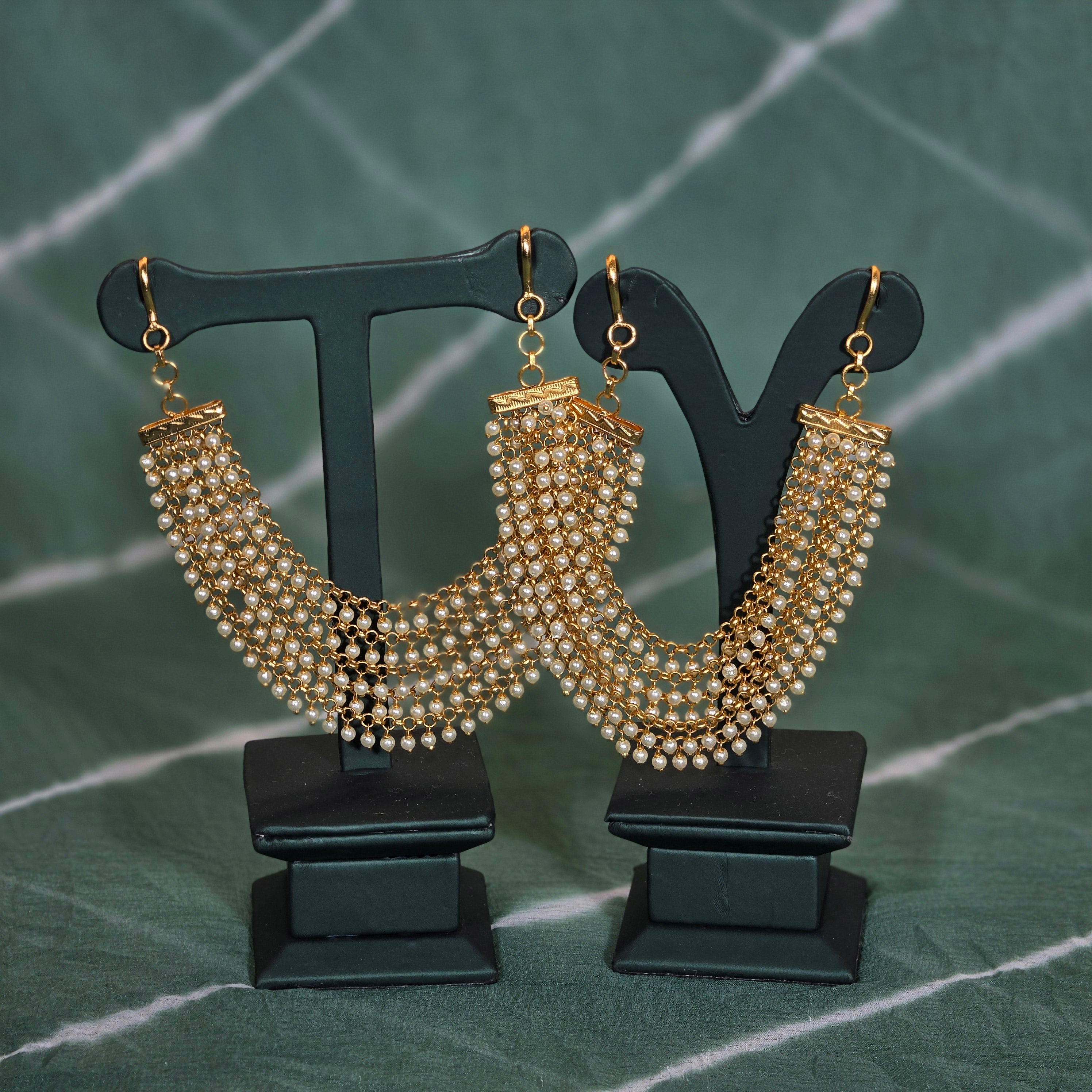 Exquisite Five Layered Pearl Earchains / Mattal