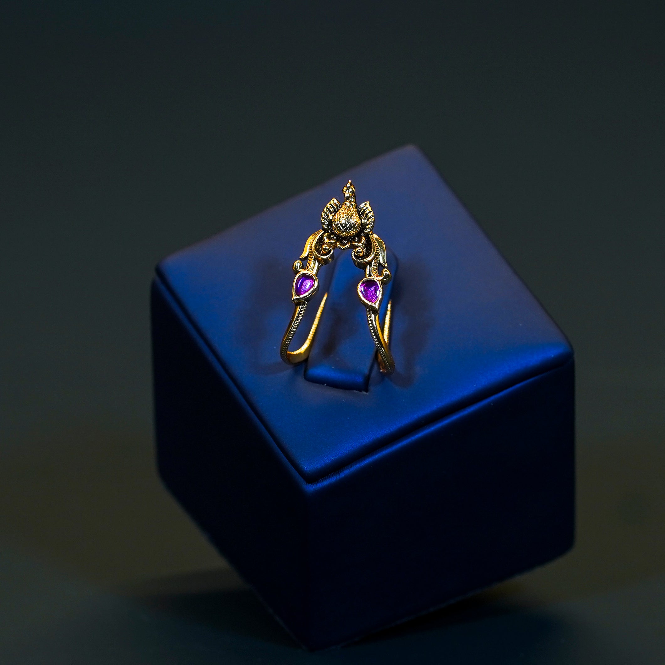 Elegant Peacock Ruby Stones Vanki Design Finger Ring
