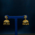 Exquisite Lakshmi Peacock Jhumukas with Gold Beads