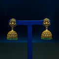Elegant Peacock Jhumukas with Mintgreen Beads