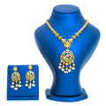 Floral Peacock Pendant Multi Stones Short Necklace