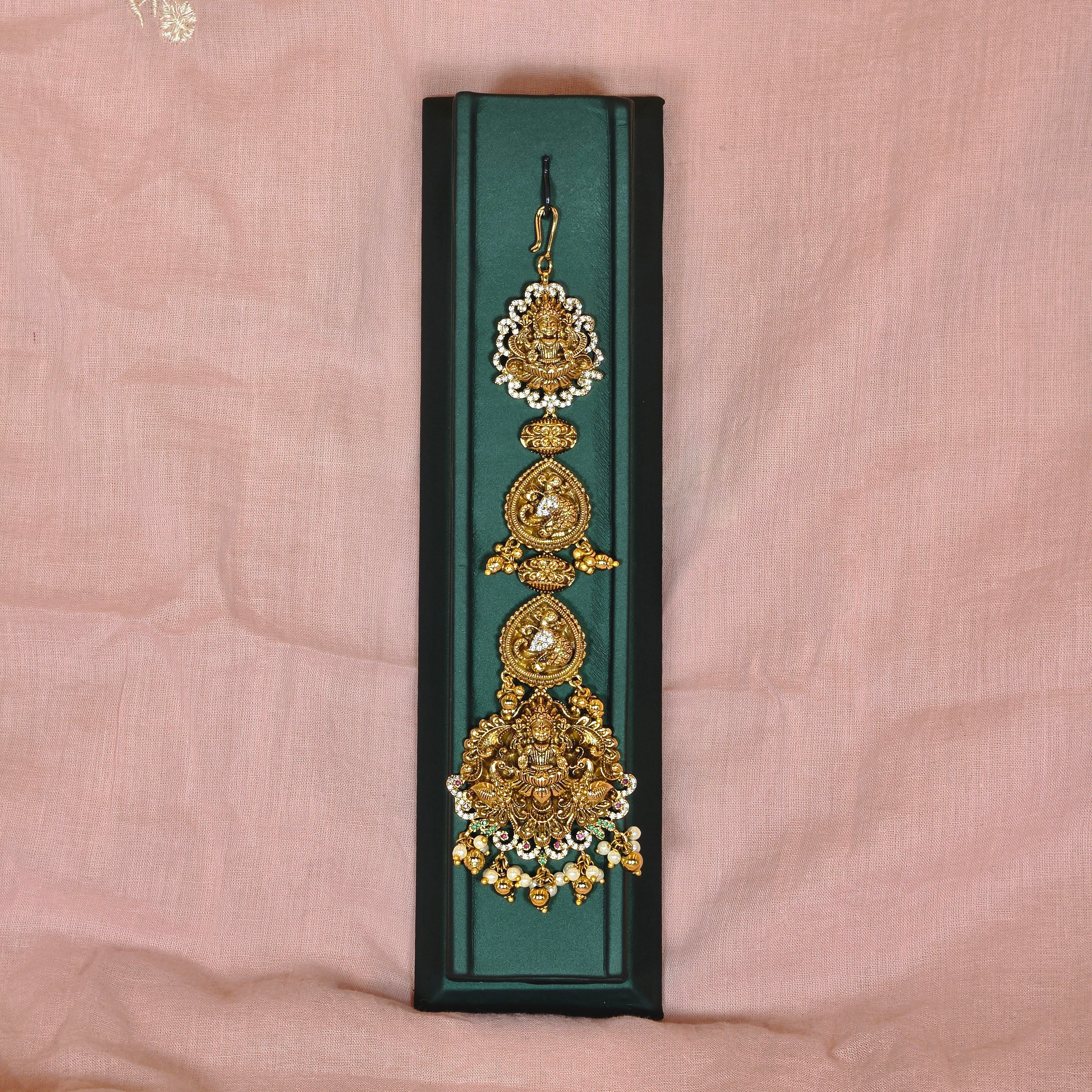 Lakshmi and Peacock Design Bridal Maangtikka