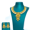 Elegant Jalebi Design Lakshmi Pendant Short Necklace