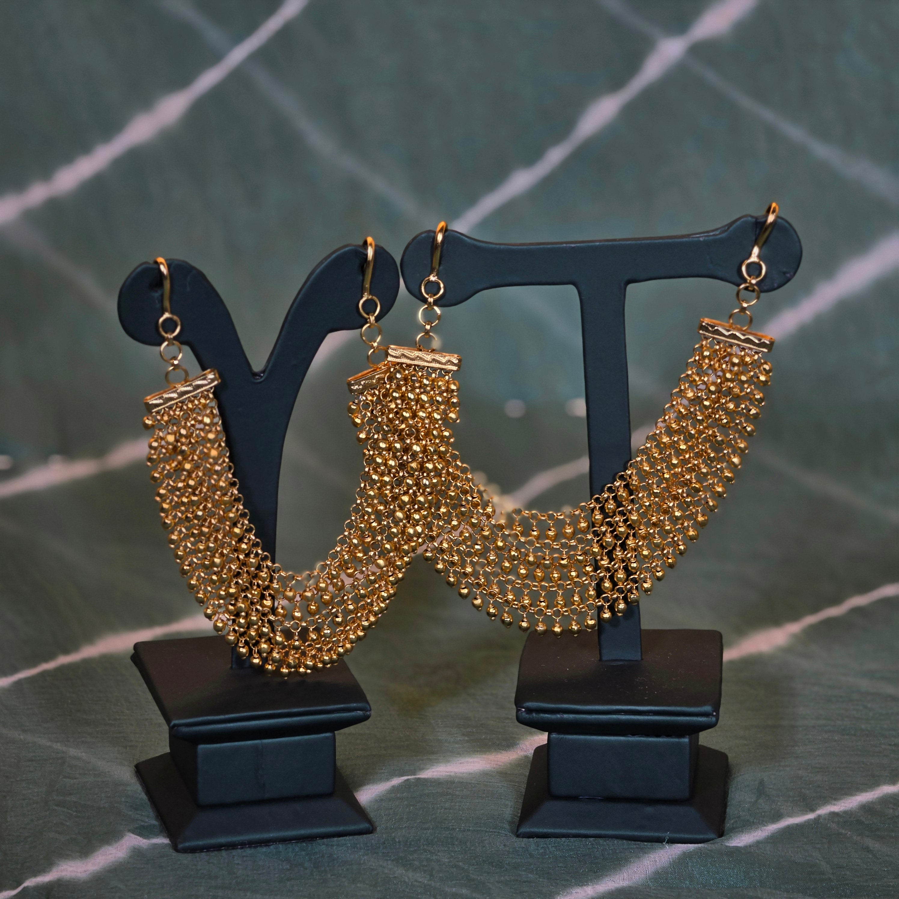 Exquisite Five Layered Gold Earchains / Mattal