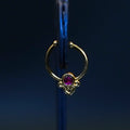 Gold Alike Ruby Stone Septum Nosepin