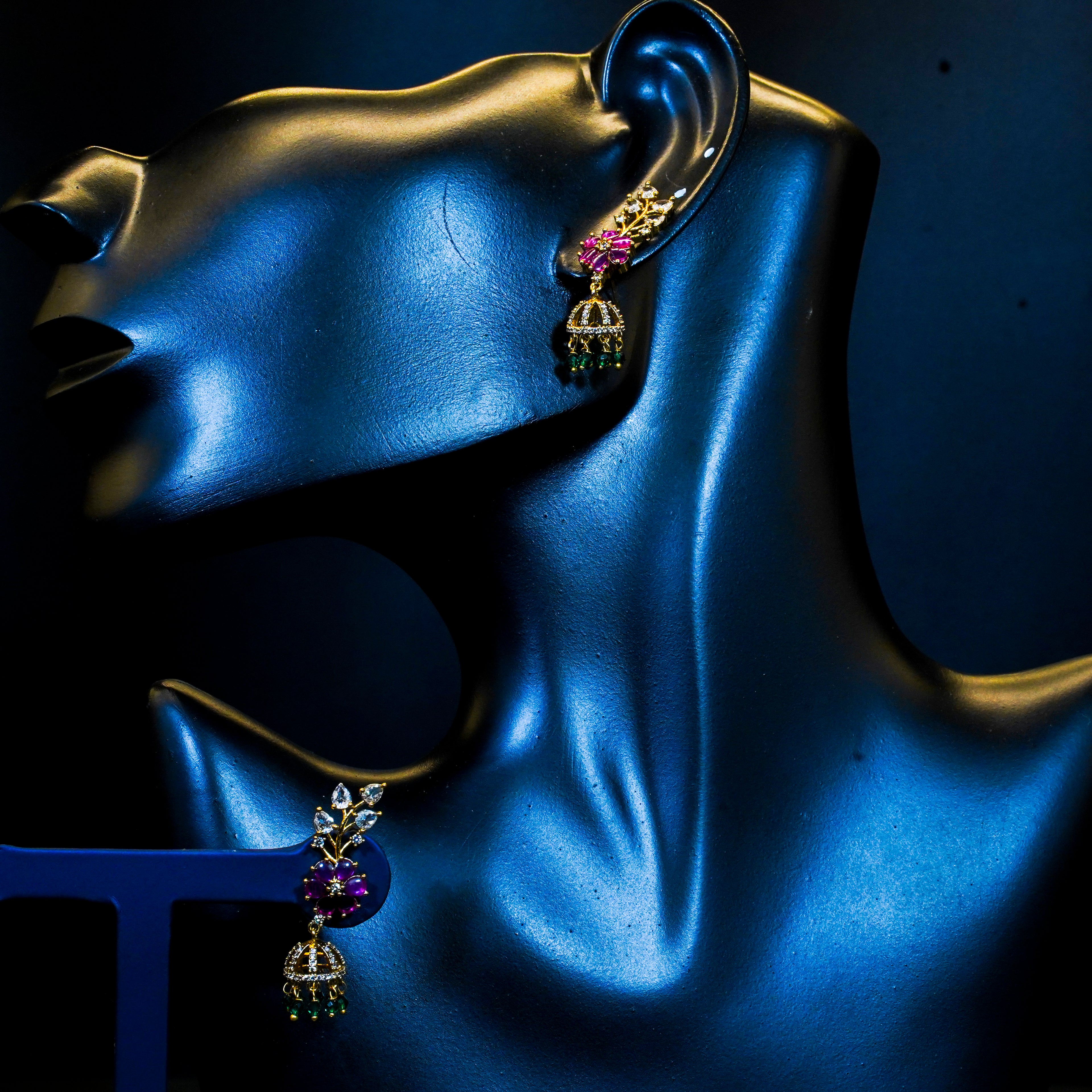 Floral Leaf Design Small Earcuff Jhumukas