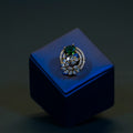 Victoria Floral Green Stones Finger Ring