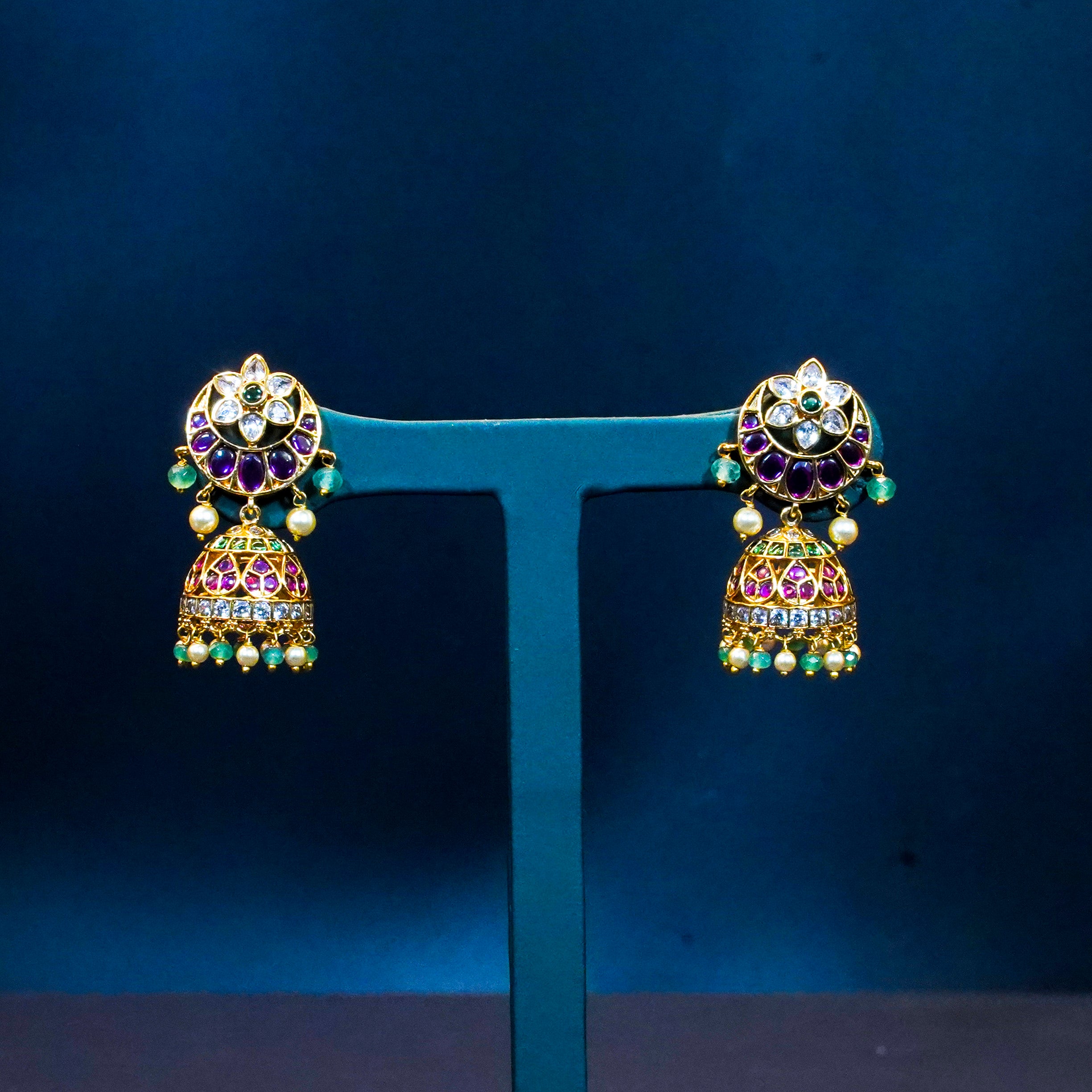 Elegant Kemp Moon Design Jhumukas