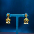 Gold Alike Ganesha Design Enamel Jhumukas