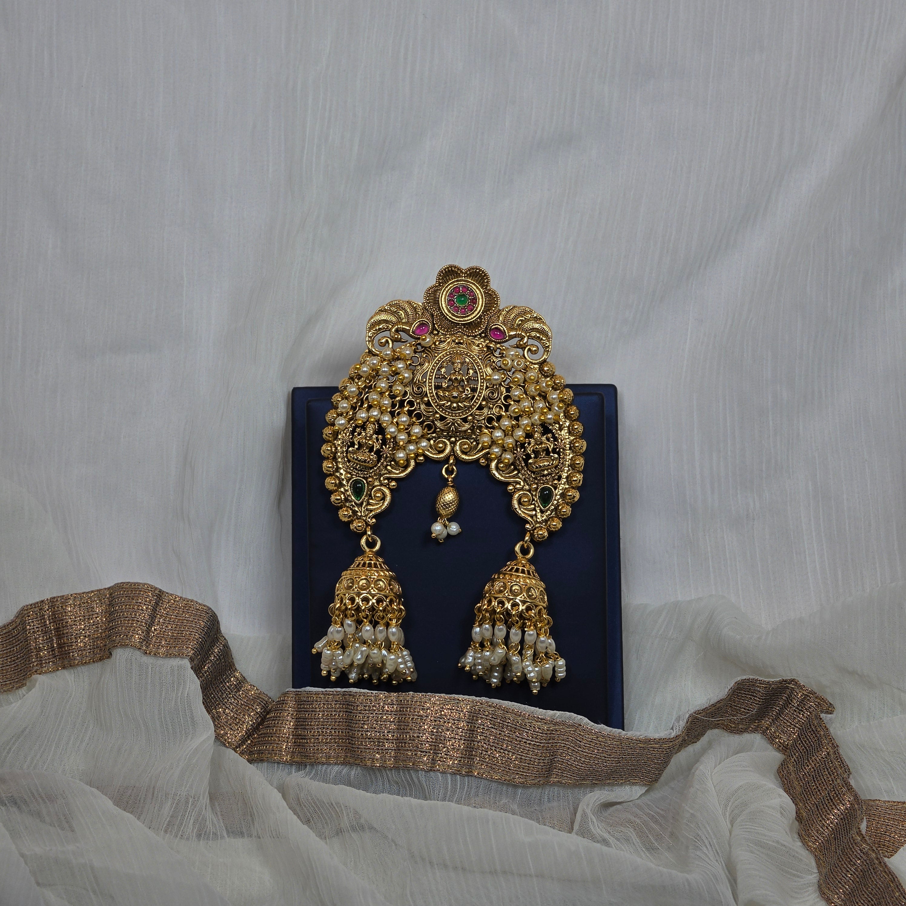Festive Lakshmi Peacock Design Hair Pin
