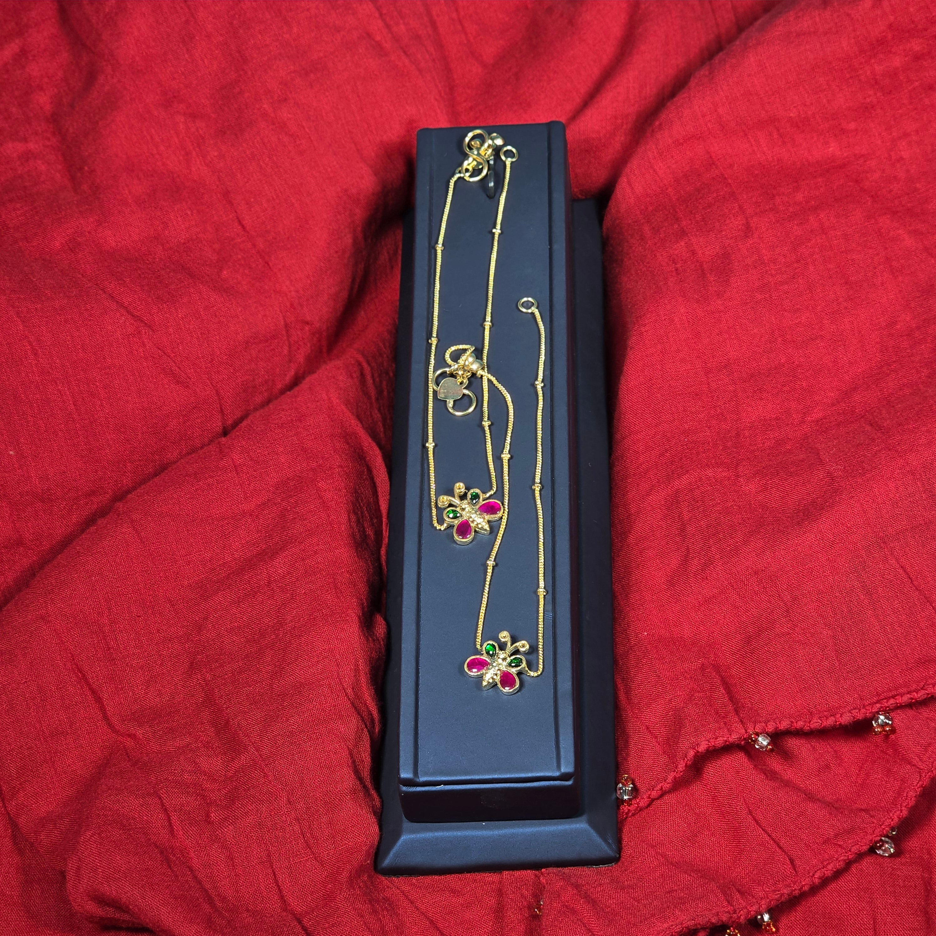 Exquisite Jadau Gold Alike Anklets