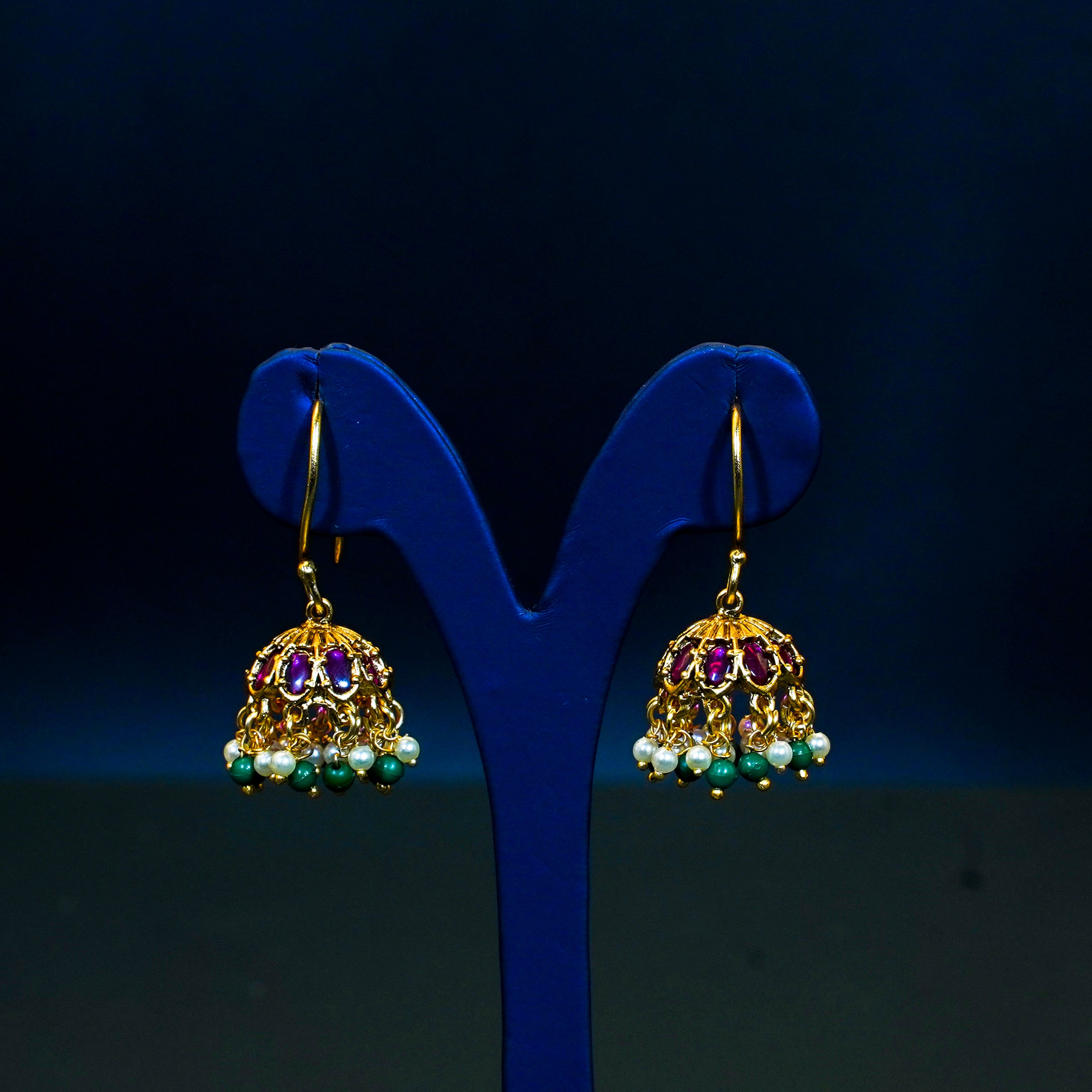 Gold Alike Kemp Hanging Jhumukas