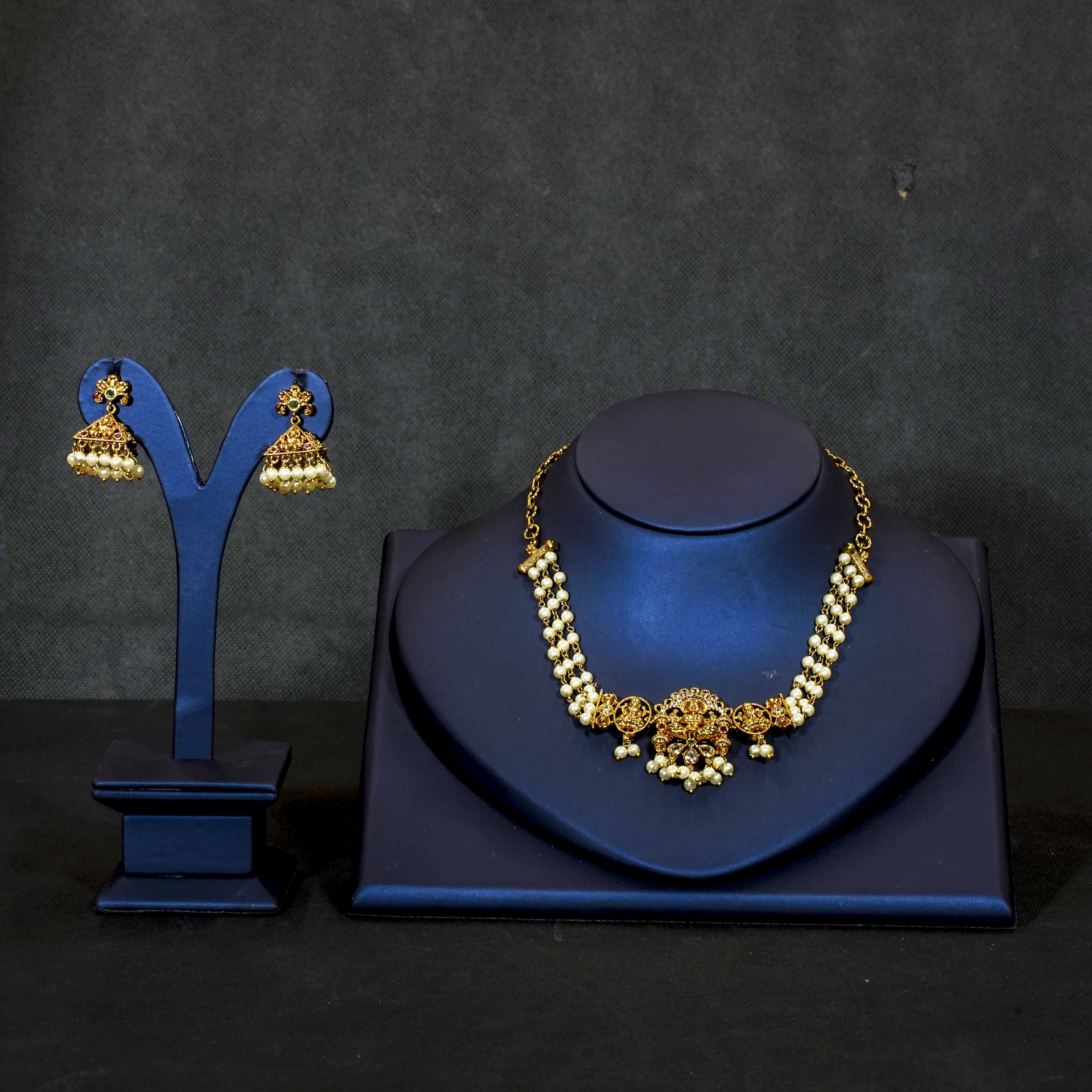 Radiant Lakshmi Pearl Choker Necklace