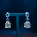 Elegant GJ Polish AD Stones Ruby Jhumukas