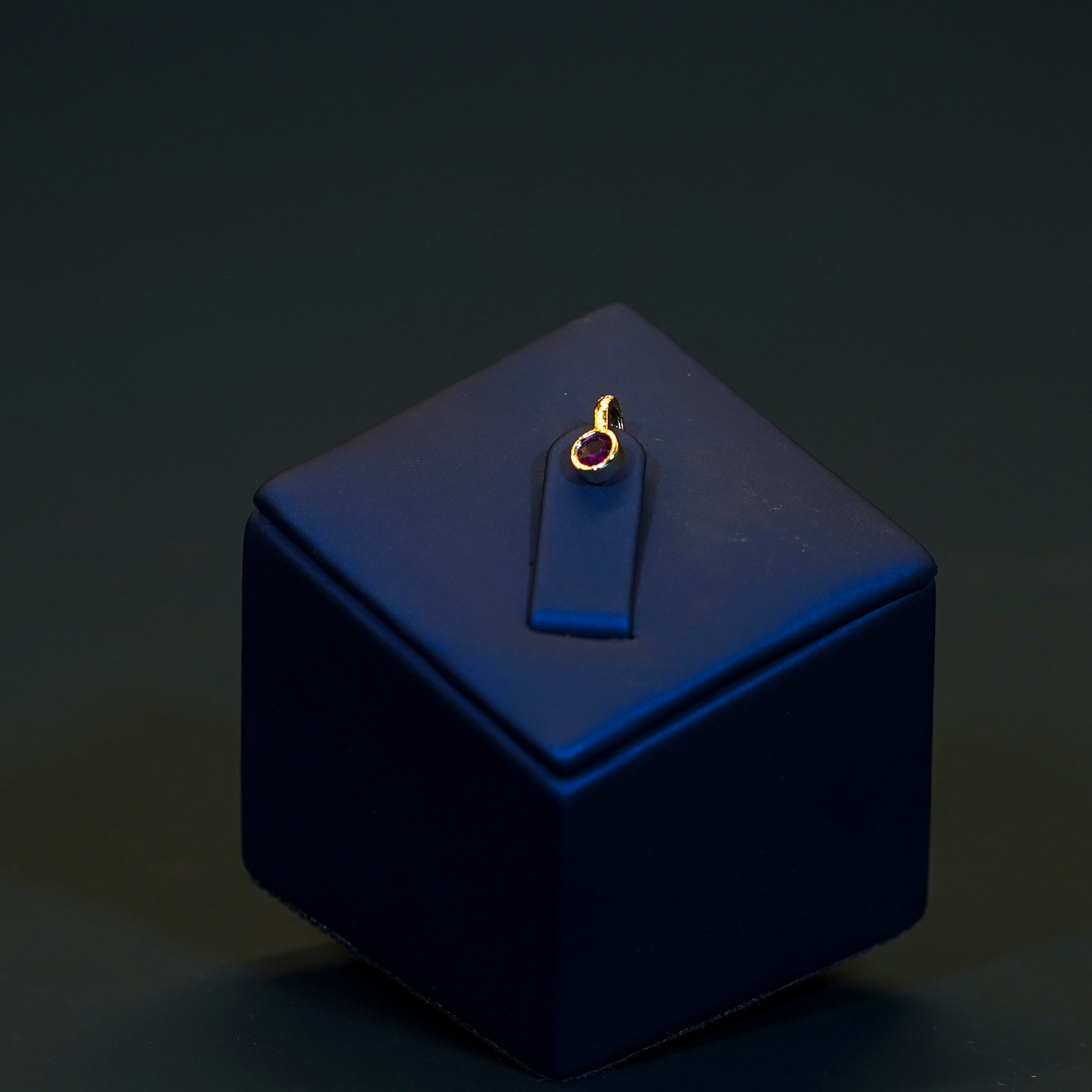 Gold Alike Ruby Stone Press Type Nosepin